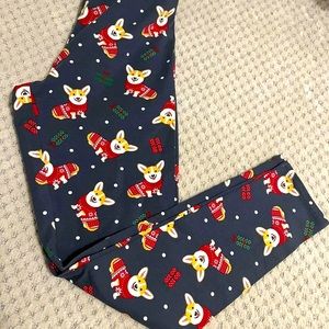 Christmas Corgi leggings